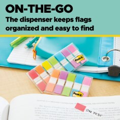 Post-it Flags in Portable Dispenser,.47 in. x 1.7 in., 20 ea