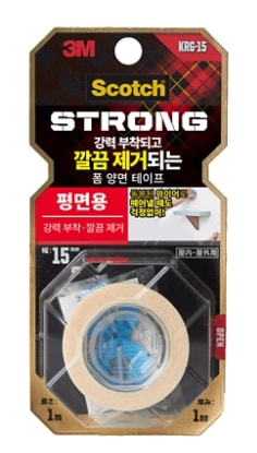 스카치® 강력 부착 깔끔 제거 폼 양면테이프 KRG-15, 일반용