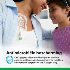 Antimicrobiële bescherming - CHG gelkussen biedt onmiddellijke en continue antimicrobiële activiteit