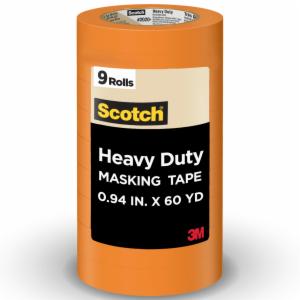 Scotch Heavy Duty Masking Tape 2020+-24AP9, 0.94 in x 60.1 yd (24mm x 55m), 9 rolls/pack image Scotch Heavy Duty Masking Tape 2020+-24AP9, 0.94 in x 60.1 yd (24mm x 55m), 9 rolls/packimage
