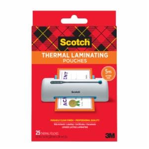 Scotch Thermal Pouches TP5854-25, 8.9 in x 11.4 in (228 mm x 291 mm), Letter Size 5 milimage