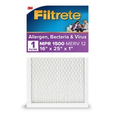 Filtrete™ MPR 1500 Allergen, Bacteria, & Virus HVAC Filter Main Image, 16" x 25" x 1", 1 Pack