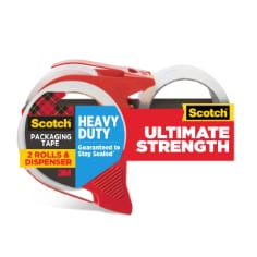 Scotch Packaging Tape Heavy Duty Ultimate Strength, 2 Rolls with Tape Dispenser