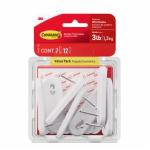 Command Medium Wire Hooks Value Pack 17068-7ES, 7 hook, 12 stripimage