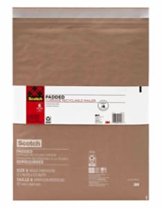 Scotch™ Curbside Recyclable Padded Mailer, cr-6-6, 12.9 in x 17.8 in