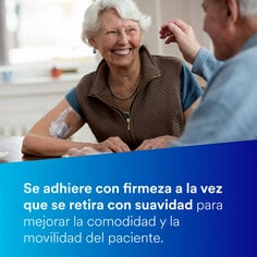 Se adhiere de forma fiable y se retira con suavidad para mayor comodidad y movilidad del paciente.