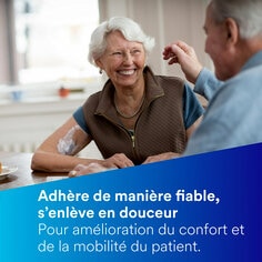 Adhère de manière fiable, s'enlève en douceur pour le confort et la mobilité du patient.