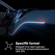 Specifik formel
Designet til at være lugtsvag i henhold til emissionsteststandard VDA 270