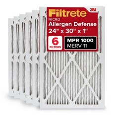 The Filtrete™ Allergen Defense Filter outperforms non-electrostatic pleated and washable 1-inch filters at capturing microscopic allergens like dust, smoke, and smog particles and large allergens like mold spores and pet dander.