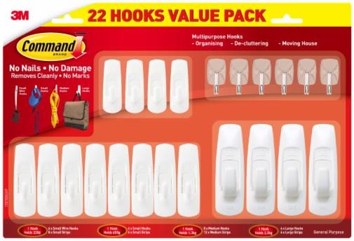 Command™ Hooks Strips Combo Packs, 17078BGVP MIXED HOOK VP