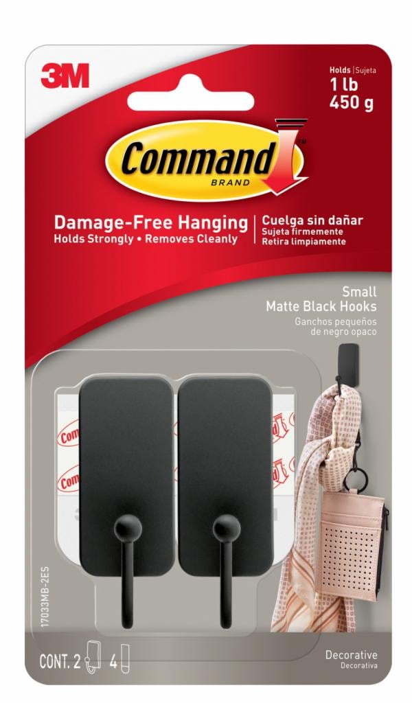 Command Small Matte Black Hooks 17033MB-2ES