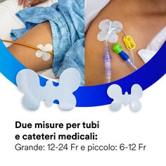 Due misure per tubi e cateteri medicali testo grande 12-24 fr. e piccolo 6-12 fr.