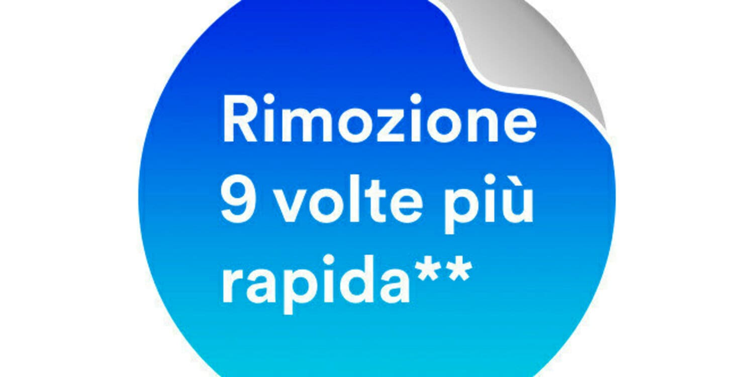 Rimozione 9 volte più rapida dell'adesivo blu interno