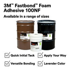 3M™ Fastbond™ Foam Adhesive 100NF is designed for optimal versatility, delivering permament bonds on a wide range of lightweight materials. This adhesive has a medium tack and a high solids content that supports its low soak-in property. When sprayed, this formula has a pebble pattern, is non-flammable in its wet state, and is easy to dispense; when not being sprayed, it can be applied directly by using a brush or roller. A staple in the 3M adhesive portfolio, discover why 3M™ Fastbond™ Foam Adhesive 100NF is recognized worldwide for its reliability when bonding foam to plastic, metal, wood, and much more.