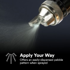 Offers an easily-dispensed pebble pattern when sprayed and the freedom to apply using a brush or roller when not sprayed