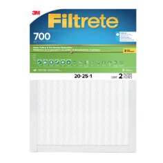A 2 pack of Filtrete Dust Pollen Filters MPR 700 703-2PK-DC, 20 in x 25 in x 1 in