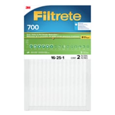A 2 pack of Filtrete Dust Pollen Filters MPR 700 701-2PK-DC, 16 in x 25 in x 1 in