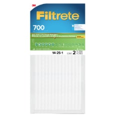 A 2 pack of Filtrete Dust Pollen Filters MPR 700 704-2PK-DC, 14 in x 25 in x 1 in