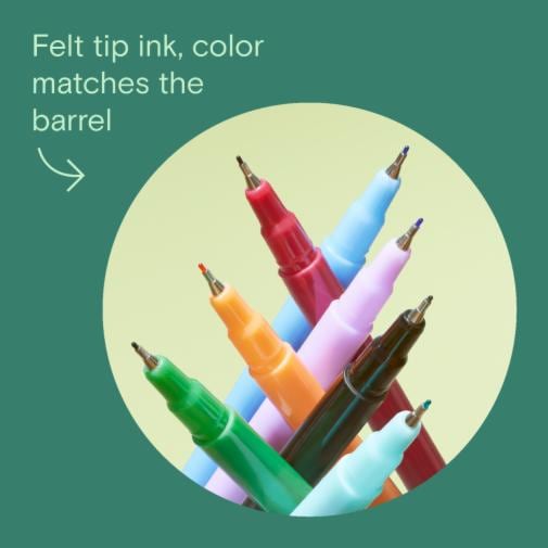 Pen,Felt Tp,2/Pk,Bk