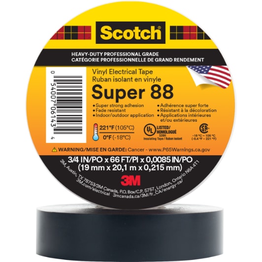 3-M 88-SUPER-3/4X66FT VINYL ELECTRICAL TAPE 3/4-INCH X 66