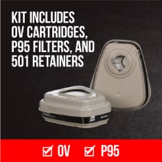 3M™ paint project reusable respirator 6211 bplus kit contents