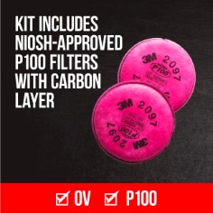 3M™ odor particulate reusable repirator 6297 bplus kit contents