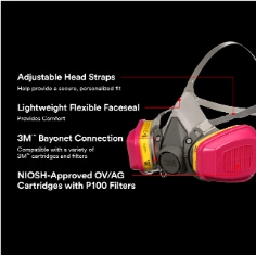 3M™ multi purpose reusable respirator 62023 bplus digi fab