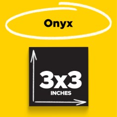 Onyx.  Photo of a 3x3 Post-it Note in onyx black.