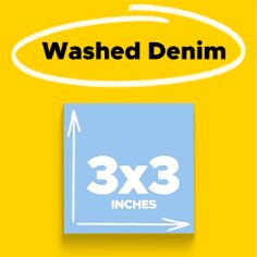 Washed Denim.  Photo of a 3x3 Post-it Note in washed denim.