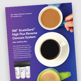 cover of the 3M ScaleGard High Flux Reverse Osmosis System brochure on a light gray background