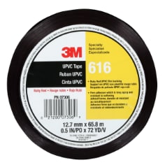 3M UPVC Tape 616, Ruby Red, 1/2 in x 72 yd 2.4 mil