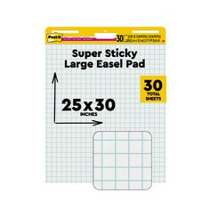 Post-it Super Sticky Easel Pad, White Grid pattern, 25 inch by 30 inch, 1 Pack with 30 sheets per pad