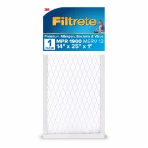 Filtrete Allergens, Viruses & Air Pollutants Air Filter 1900 MPR UA04-4, 14 in x 25 in x 1 in (35.5 cm x 63.5 cm x 2.5 cm) image Filtrete Allergens, Viruses & Air Pollutants Air Filter 1900 MPR UA04-4, 14 in x 25 in x 1 in (35.5 cm x 63.5 cm x 2.5 cm)image