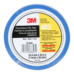 3M Polyethylene Tape 483,  Blue,  1 in x 36 yd,  5.0 mil