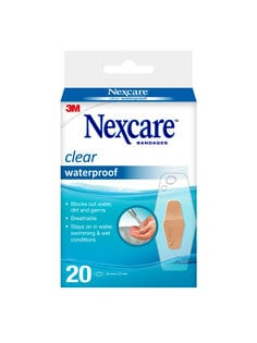 Nexcare™ Clear Waterproof Strips 586-20PBANZ, 26 mm x 57 mm