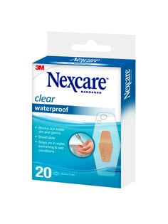 Nexcare™ Clear Waterproof Strips 586-20PBANZ, 26 mm x 57 mm, 3D