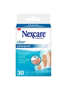 Nexcare™ Clear Waterproof Strips 588-30PBANZ, Assorted