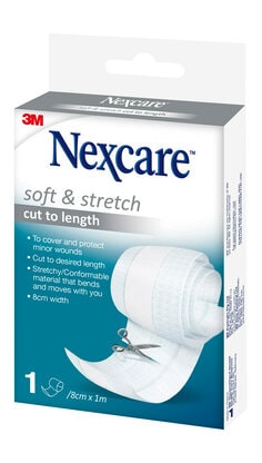 Nexcare™ Soft and Stretch Cut to Length Dressing N5-1-1-ANZ, 8 cm x 1 m, 3D