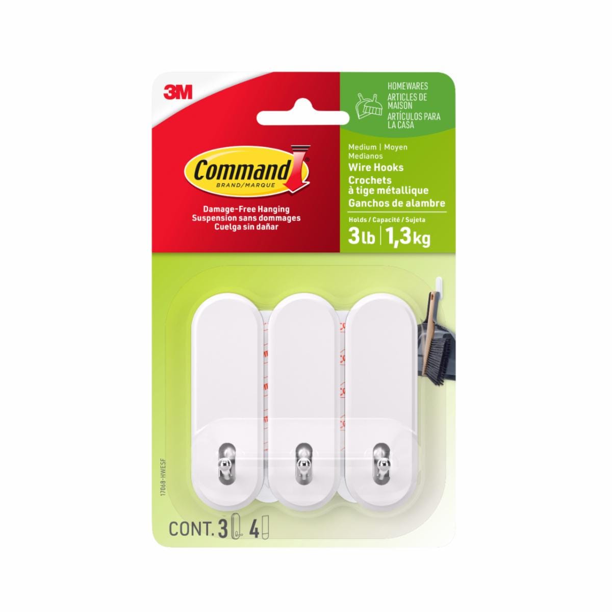 Command Medium Wire Hooks 17068-HWESF