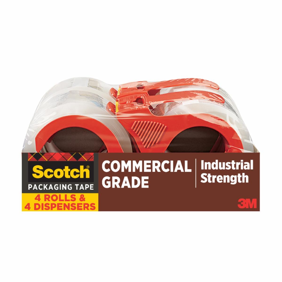 Scotch Commercial Grade Shipping Packaging Tape 3750-4RD-6GC