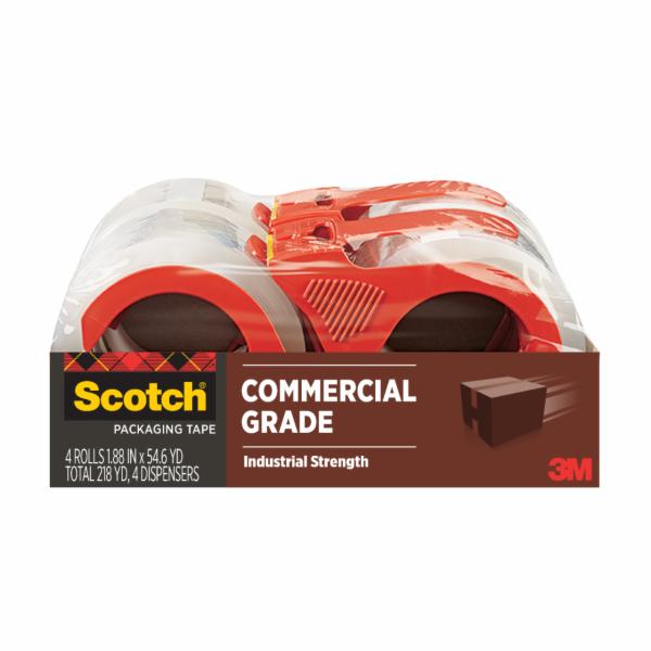 Scotch Commercial Grade Shipping Packaging Tape 3750-4RD-6GC