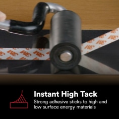 Made with a strong adhesive that sticks to high and low surface energy materials