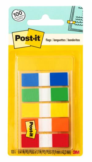 Post-it Flags 683-5CF, 5 Colors, 0.47 in x 1.7 in, 6 Pack/Carton, 4 Carton/Caseimage