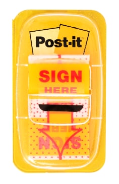 Post-it Flags Sign Here 1X1.7IN 50FLAGS/PAD 36/CASE