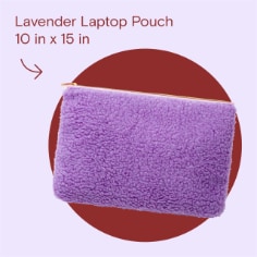 Noted by Post-it Lavender Laptop Pouch is 10 inches by 15 inches. 