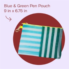 Noted by Post-it Blue & Green Pen Pouch, 9 in x 6.75 in