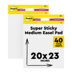 Post-it Super Sticky Easel Pad, Medium Easel Pad, 20 x 23 inches, 40 total sheets