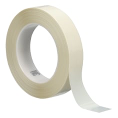 A roll of 3M High Temperature Nylon Film Tape 855, White, 1 in x 72 yd
