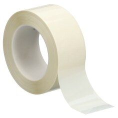 A roll of 3M High Temperature Nylon Film Tape 855, White, 2 in x 72 yd