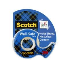 Scotch Wall Safe Tape, Holds Strong, No Surface Damage. One tape dispenser.